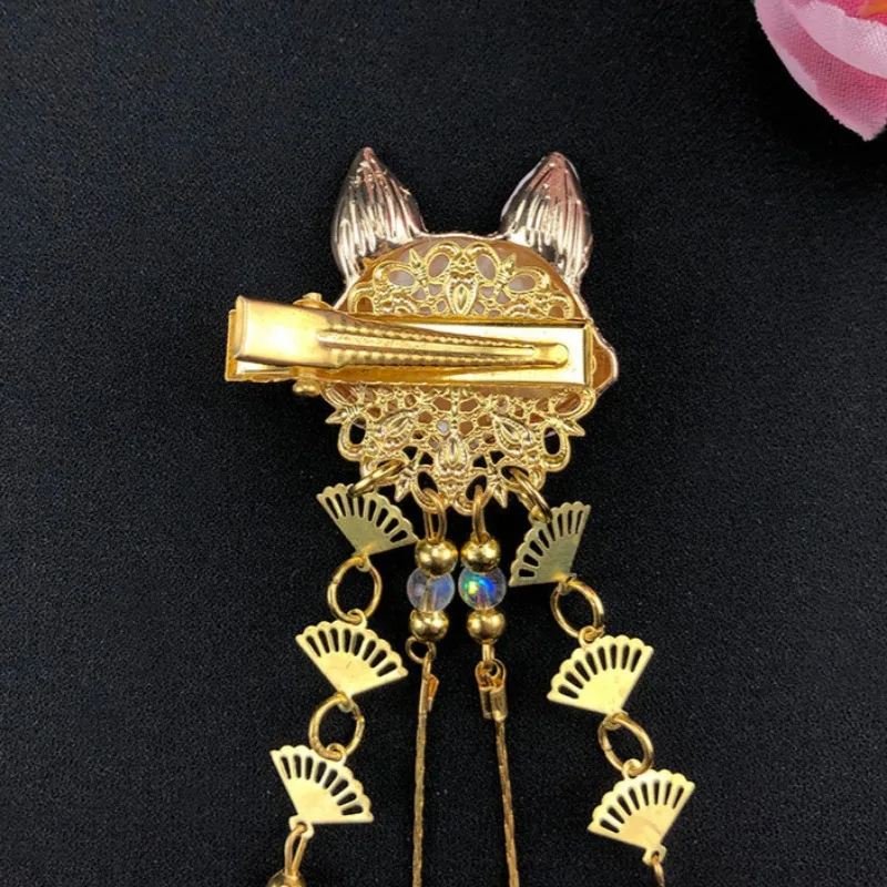New Ancient Style Hair Accessories Headwear Hanfu Accessories Cute Girl Heart Fox Animal Tassel Ancient Costume Hair Paired Clip