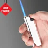 2025 New Windproof Lighter Blue Flame Jet Lighter High Power Cigar Lighter Kitchen BBQ Men Smoking Accessories Birthday Gift 1