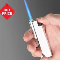 2025 New Windproof Lighter Blue Flame Jet Lighter High Power Cigar Lighter Kitchen BBQ Men Smoking Accessories Birthday Gift 1