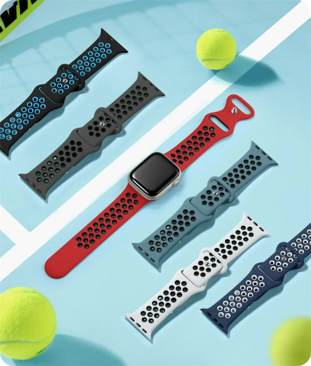 Breathable Silicone Sport Watchband Strap