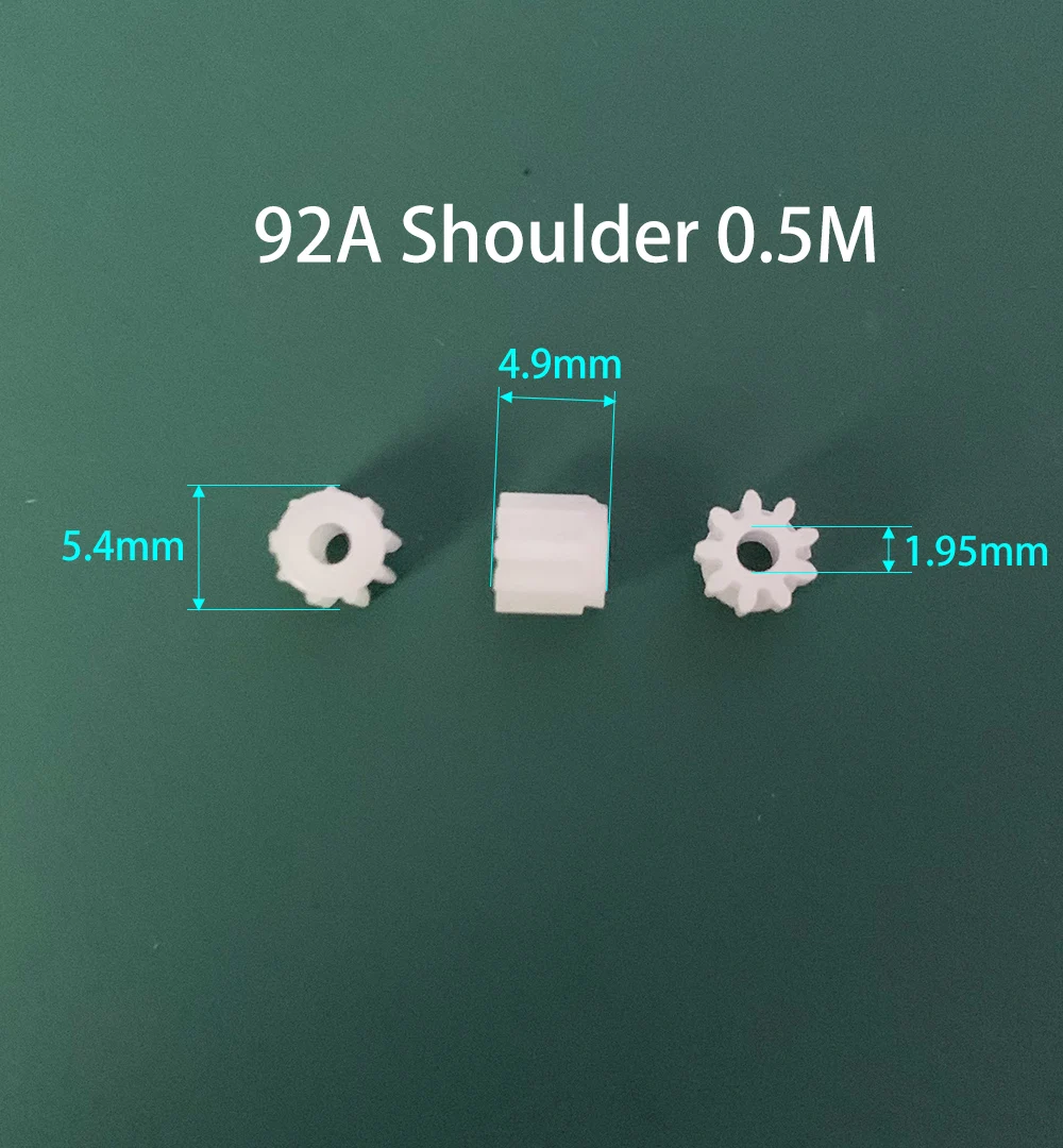10pcs 92A Shoulder 0.5M Pinion gears 9 teeth hole 2mm toy motor parts