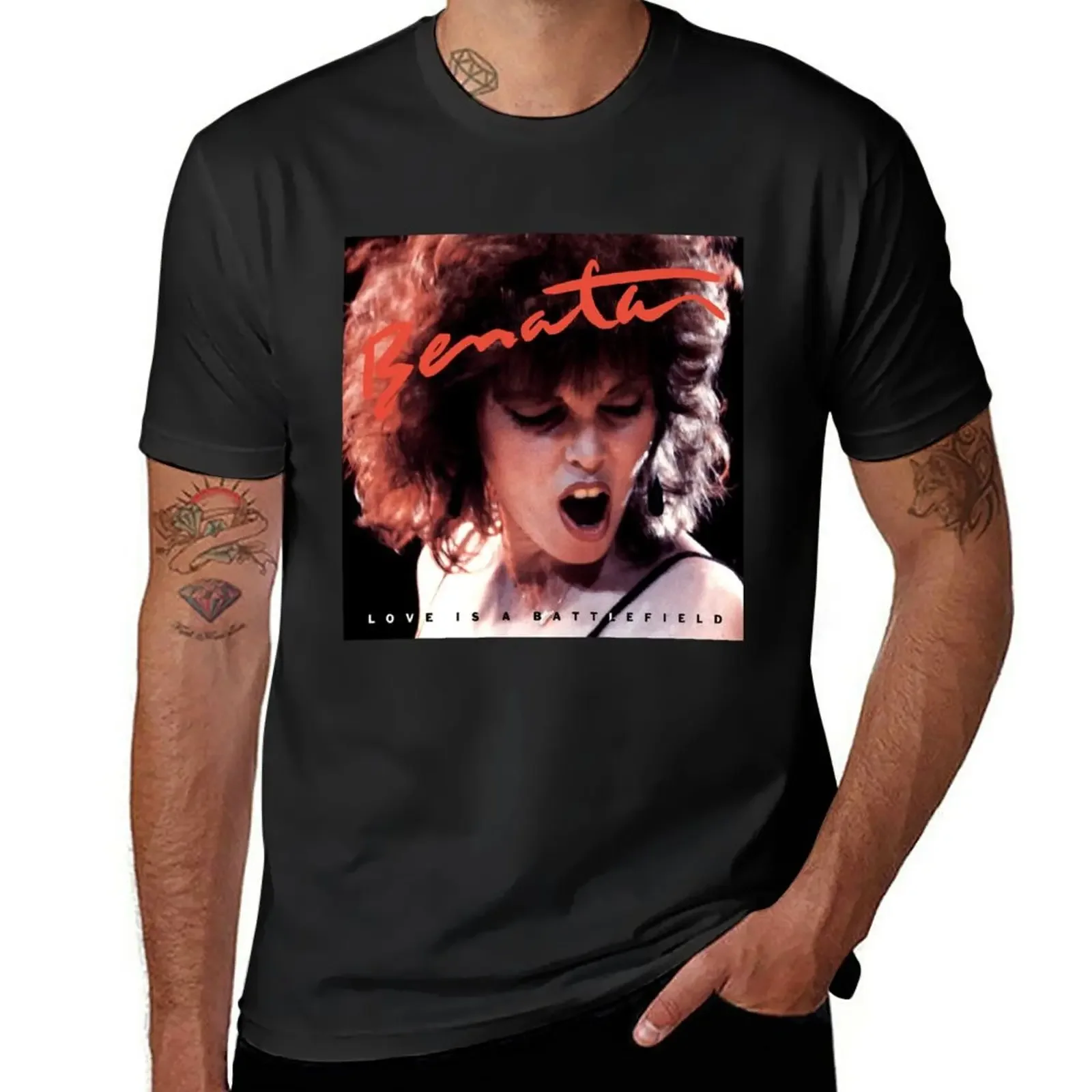 

Love is a battlefield T-Shirt tops plain sweat mens big and tall t shirts
