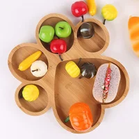 Paw Shaped Cutting Board Print Plates Bamboo Animal Tray Decor Food Platter Multi-function Child 2