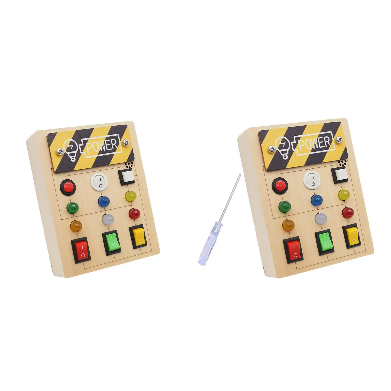 

Wooden Busy Board with LED Light Switch for Activities Centers Preschool