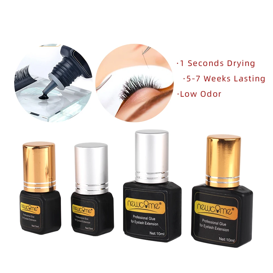 1s Fast drying Lashes Adhesive NEWCOME Lash Glue for Individual Eyelash Extension Long Duration Strong Adhesion Invisible Glue