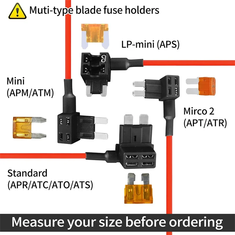 Kit 5 Portafusibili Aggiuntivi Add-a-Circuit Con 5 Fusibili 15A – Per Auto 12V/24V, Low Profile, Senza Tagliare Fili