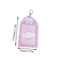 INS Bowknot Photocard Holder Ins Idol Cards Protector Harajuku Photo Sleeve Sweet PVC Bus Card ID Holder Idol Photocard Pendant 2