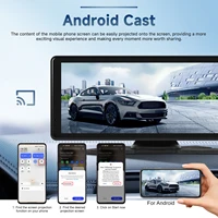 Podofo Moniteur de voiture portable 8,1 pouces, lecteur intelligent, CarPlay sans fil, Android Auto, AirPlay, WiFi, caméra frontale DVR 2K, prise en charge Mirror Link, caméra de recul, vision nocturne, enregistrement en boucle, écran de marche arrière automatique, système de navigation pour voiture 2