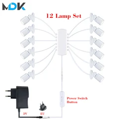 Led Spotlight Wine Cabinet Light Kitchen 2/4/6/8/10/12 Pack Lighting Kit Button Switch EU Plug for Jewelry Showcase Spot Lights