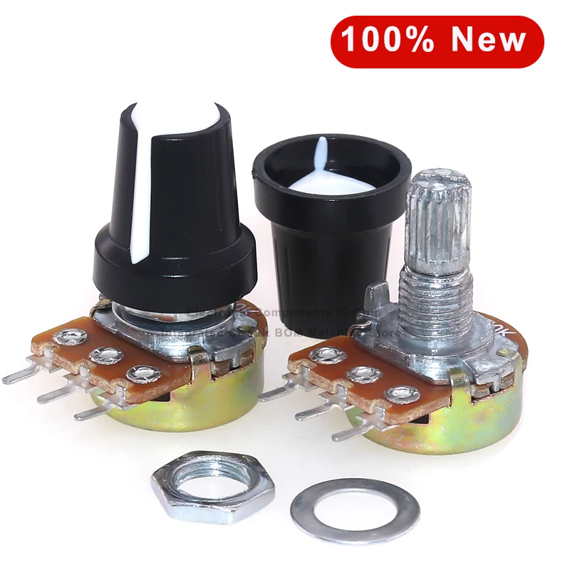 25sets WH148 10k 50k Amplifier Potentiometer B1K B2K B5K B10K B20K B50K B100K B250K B500K Ohms 3Pin Adjustable Resistor
