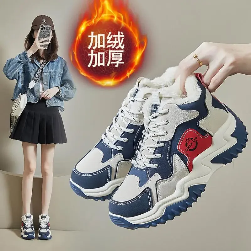 

Пушистая обувь женская зимняя верхняя одежда Новинка Зима 2022 бархатная теплая хлопковая обувь на толстой подошве для беременных женщин без застежек Gommino