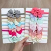 8Pcs/Set Solid Color Nylon Six Ears Bows Headband for Baby Bowknot Elastic Hair Band Handmade Headwear Girls Hair Accessories 1