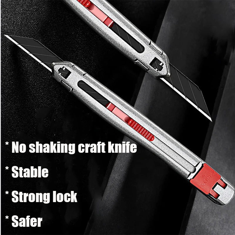 TOFAR Safety Utility Knife Vinyl Cutter 9mm Black Blade Window Tinting Car Wrap Film Sticker Paper Cutting Tool with Blade Box