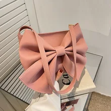 

Women Big Bow Fashion Shoulder Bags 2022 Spring New Korean Style Simple Personalized Messenger Bag