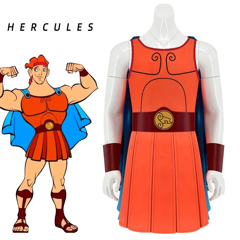 Anime Hercules Cosplay Costume Adult Men Superhero Cloak Cape Uniform Fancy Dress Up Halloween Carnival Stage Performese Clothes