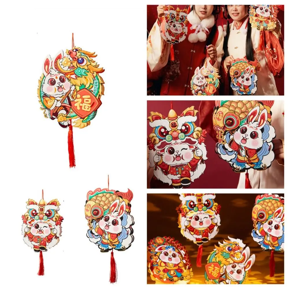 

Luminous Mid-Autumn Festival Lantern DIY Retro Chinese Style Handmade Rabbit Lantern Awakening Lion Koi carp Gifts