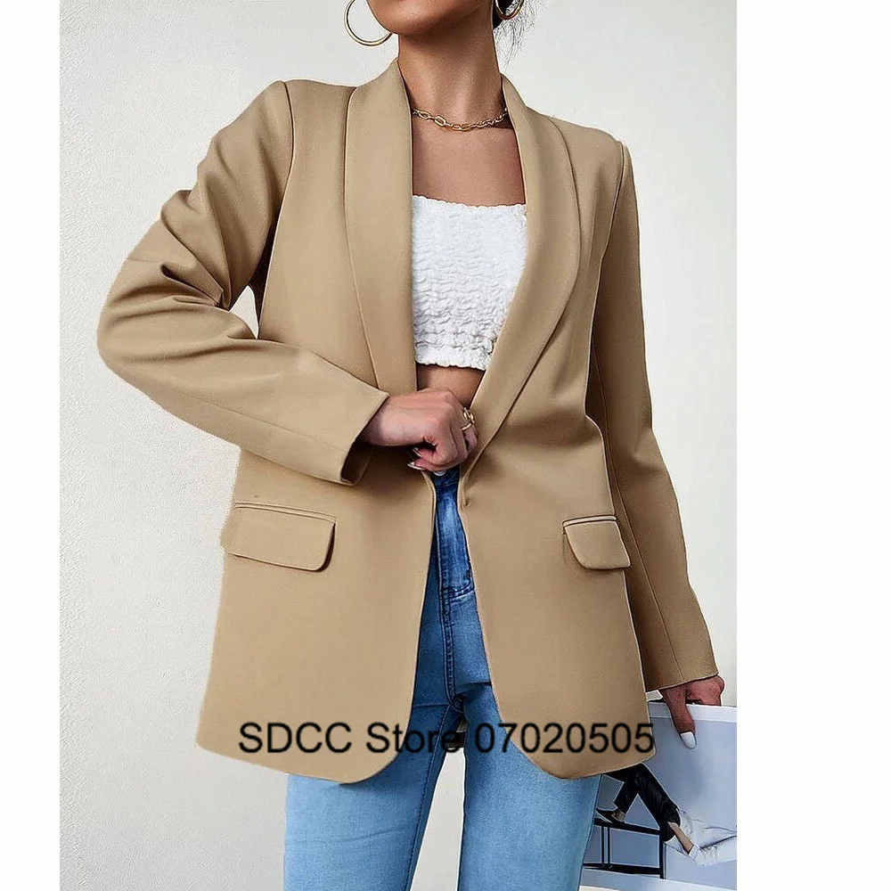 New Women's Suit Jacket Lapel Loose Commuter High Street Coat Dress Clothing Female Blazers for Womens Short Sets Ladies Jackets