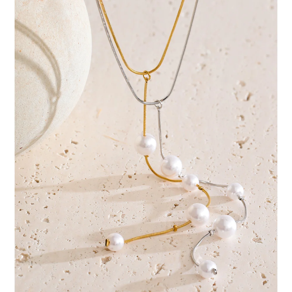 Yhpup Stainless Steel Drop Necklace