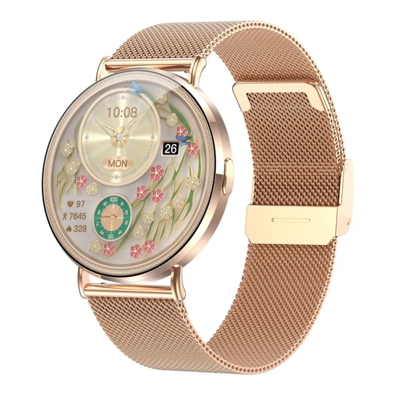 이코웨어 스마트 뉴 3D 다이내믹 다이얼 블루투스 통화 건강 모니터링 라운드 스크린 마이크로 SMS 알림 여성용 스마트워치 핫 2026
