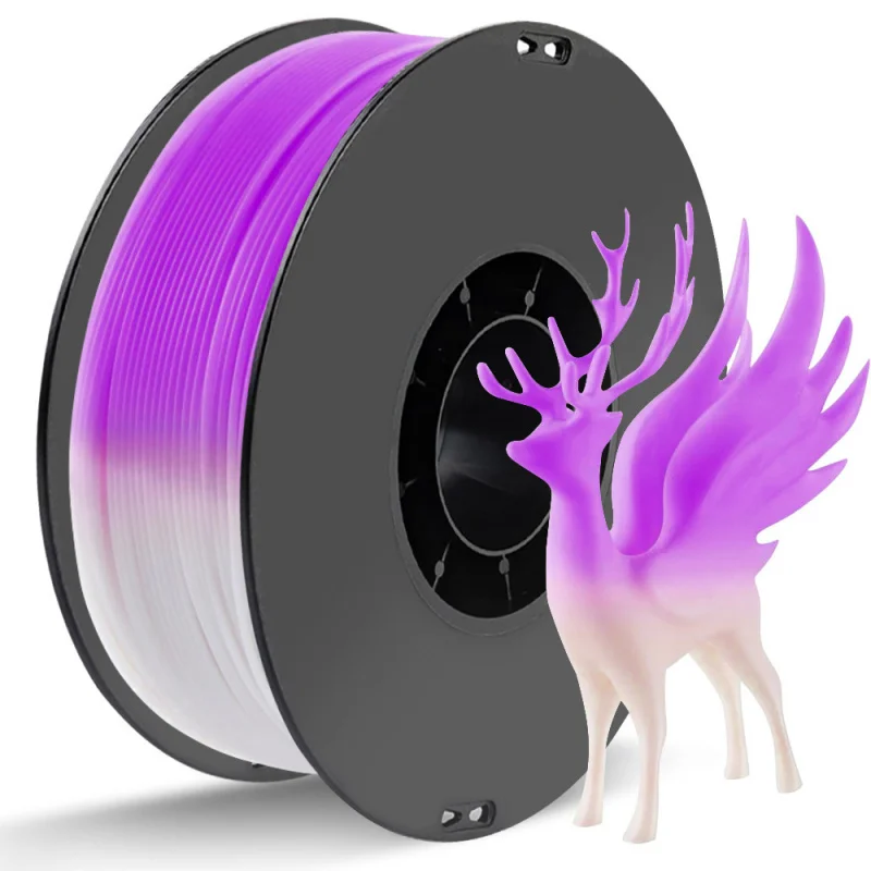 1.75mm UV 포토크로믹 PLA 3D 프린터 필라멘트, 1KG 햇빛에 민감한 색상 변화 감광성 소재