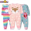 Spring Baby Girl Rompers Clothes Zipper Fleece Winter Warm Pajamas Newborn Infants Outfit Animal Jumpsuit Clothing 0 -12 M