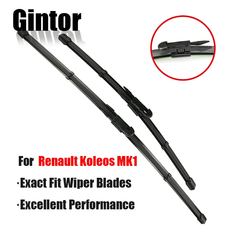 

Gintor Car Wiper Front Wiper Blades Set For Renault Koleos MK1 2008 - 2015 Windshield Windscreen Window 24"+19"