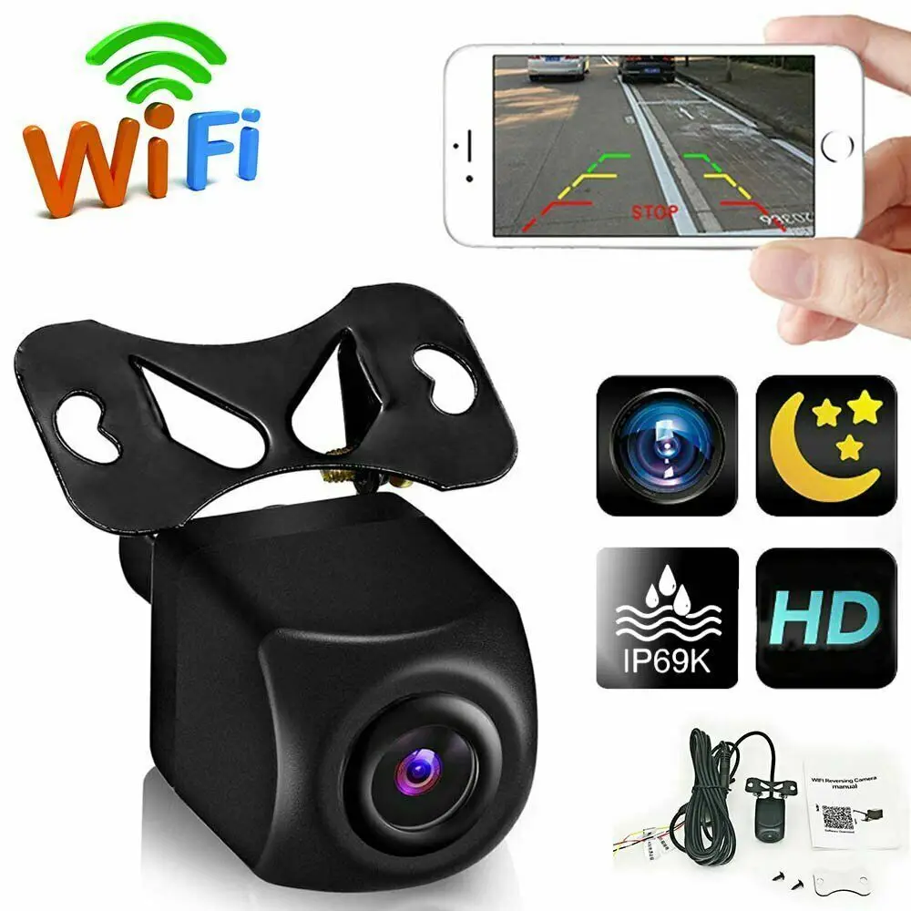 

Bileeko 175°WiFi Car Rear View Cam Backup Reverse Wireless Camera For iPhone Android IOS