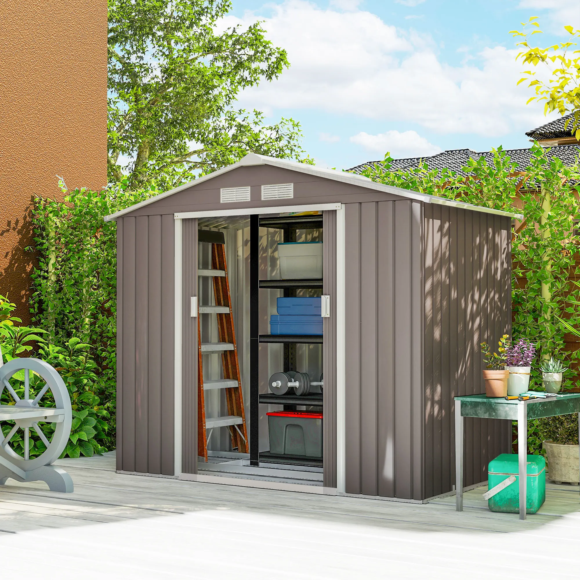 Szopa narzędziowa Outsunny 213 dł. x 130 szer. x 185 wys. cm z EU za $224.16 / ~837zł