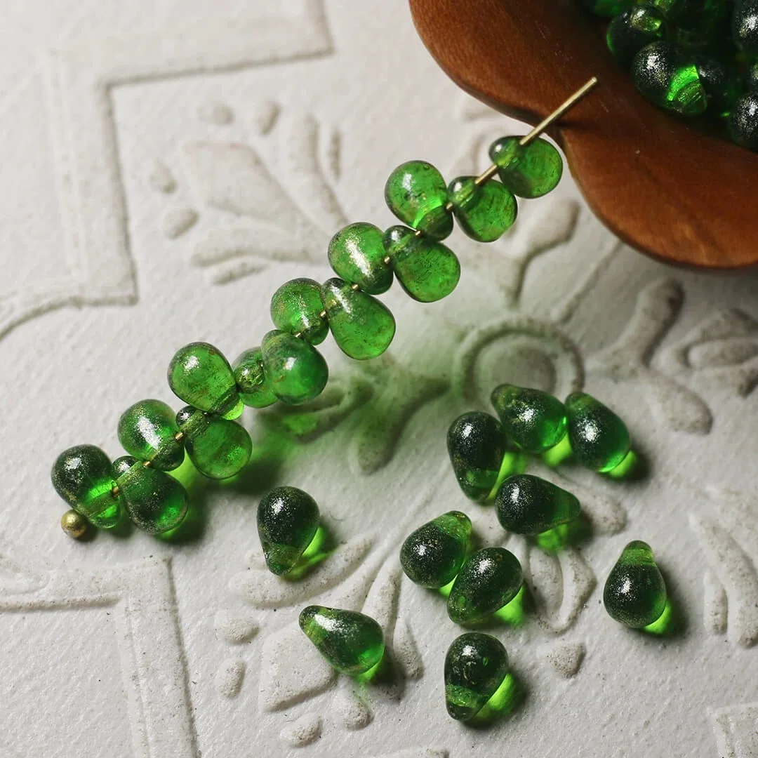 수제 유리 비즈 팔찌 목걸이 귀걸이, 산개 조각, DIY 반제품, 4*6mm, 100 개