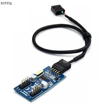 

2022 New 9pin USB header Male 1 to 2 / 4 Female Extension Cable Card Desktop 9-Pin USB HUB USB 2.0 9 pin Connector Adapter Port