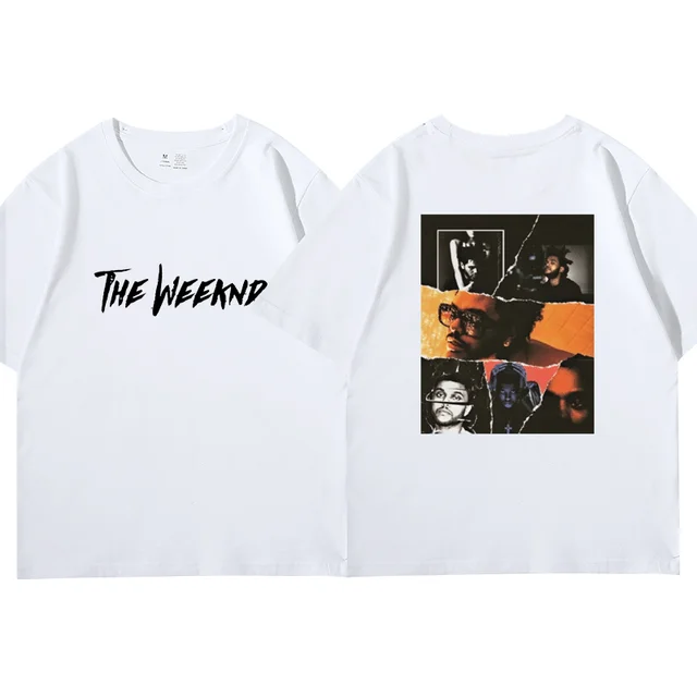 The Weeknd Vintage Black T Shirt Hip Hop Trend Graphics Double-sided Print T-Shirts Summer 100% Cotton 2