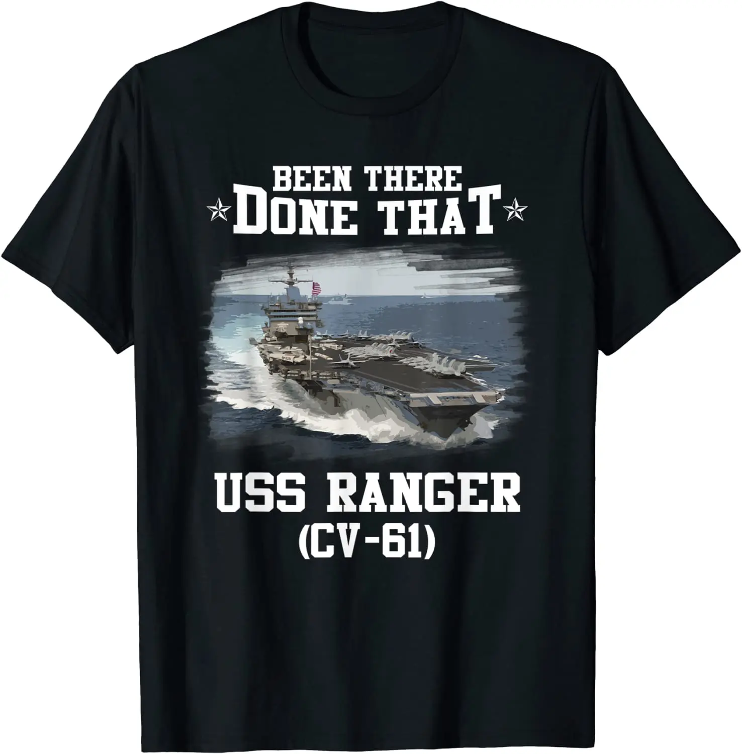 

USS Ranger CV-61 Veterans Day Father Day Men T-Shirt Short Sleeve Casual 100% Cotton O-Neck Summer Shirts