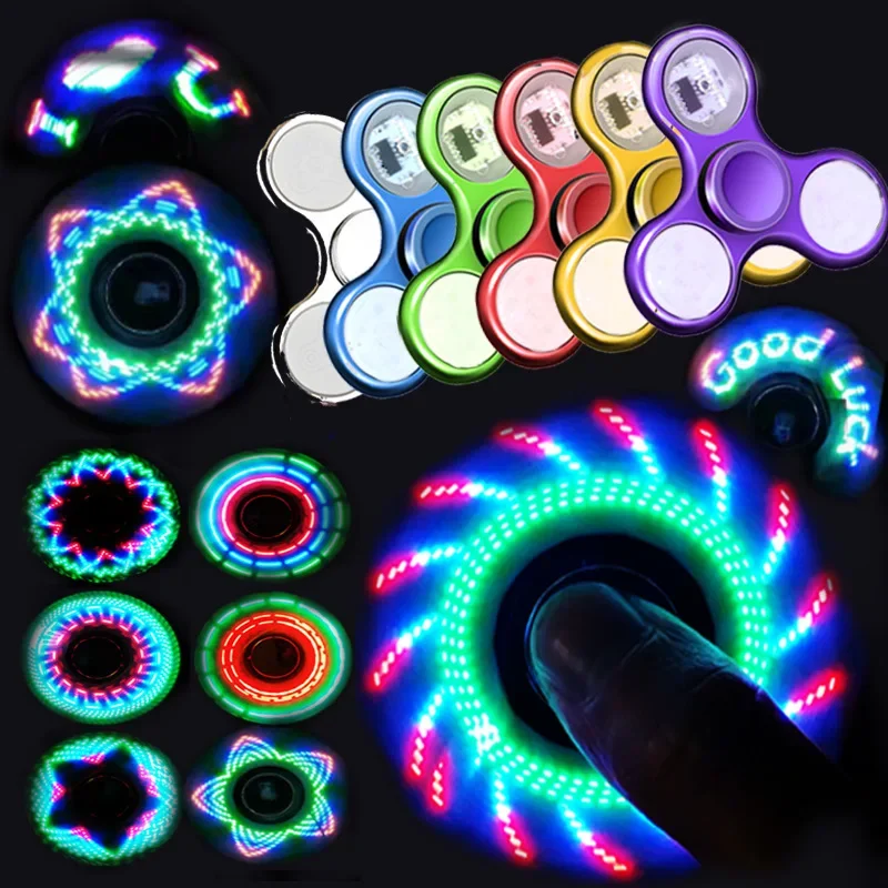 Luminous LED light Fidget Spinner Hand Top Spinners Glow in Dark EDC Stress Relief Toys Kinetic Gyroscope foNor Children 2
