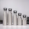 Portable Stainless Steel Water Bottle with handle 2000ml/1000ml/500ml Sports Flasks Travel Cycling Hiking Camping bicycle flask 3