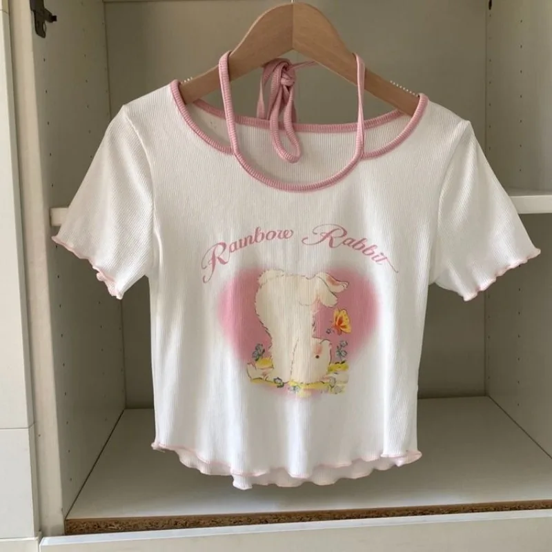 

Japanese Grunge T-shirt Y2k Aesthetics Harajuku Anime Cartoon Tees Short Sleeve Women Kawaii Clothing Vintage Streetwear Tops