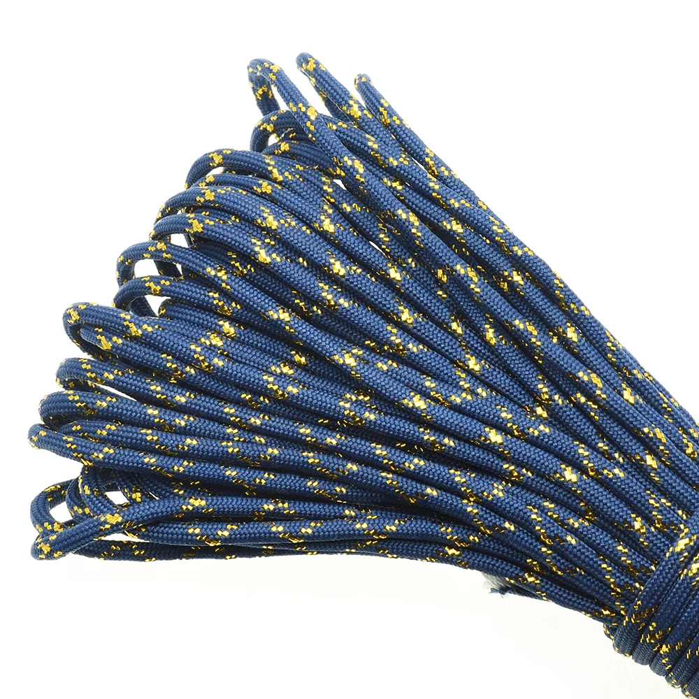 Gold & Silver 550 Paracord - Premium Mil-Spec Type III 7-Strand Core, 100 FT, 19 Vibrant Colors