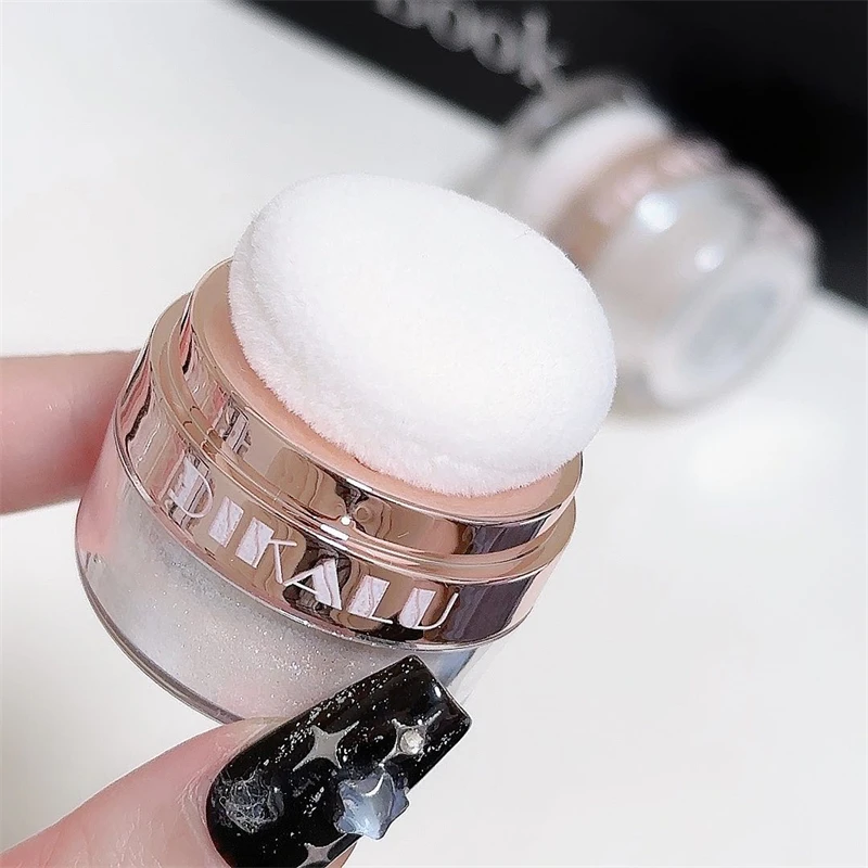 Description Picture 6 of itemFairy Powder Highlighter Patting Powder Moonlight White Body Shimmering Contour Blush Brightening Glitter Loose Powder Makeup