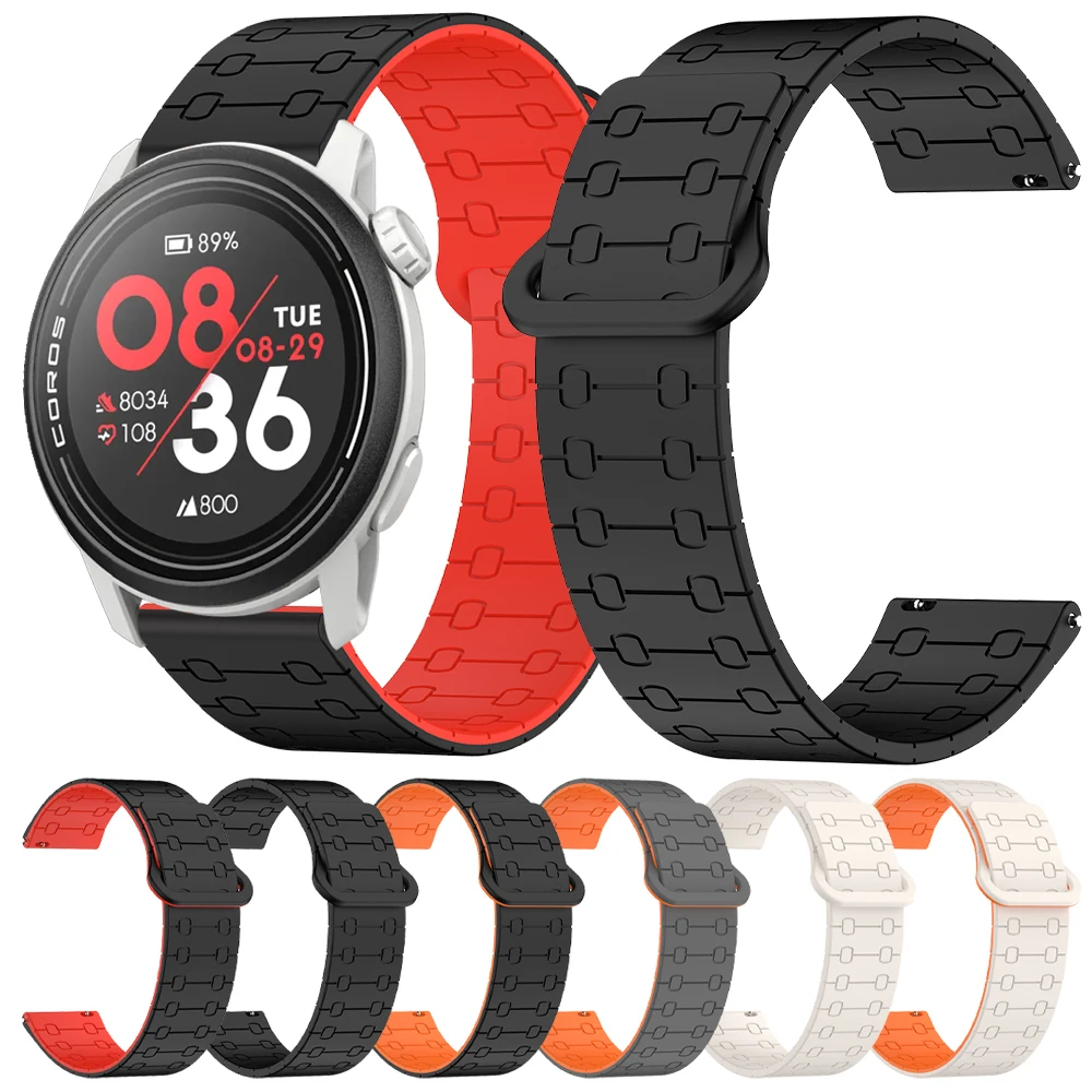 Sport Silicone Strap Band with Soft Magnetic Loop - 22mm Wristband Bracelet
