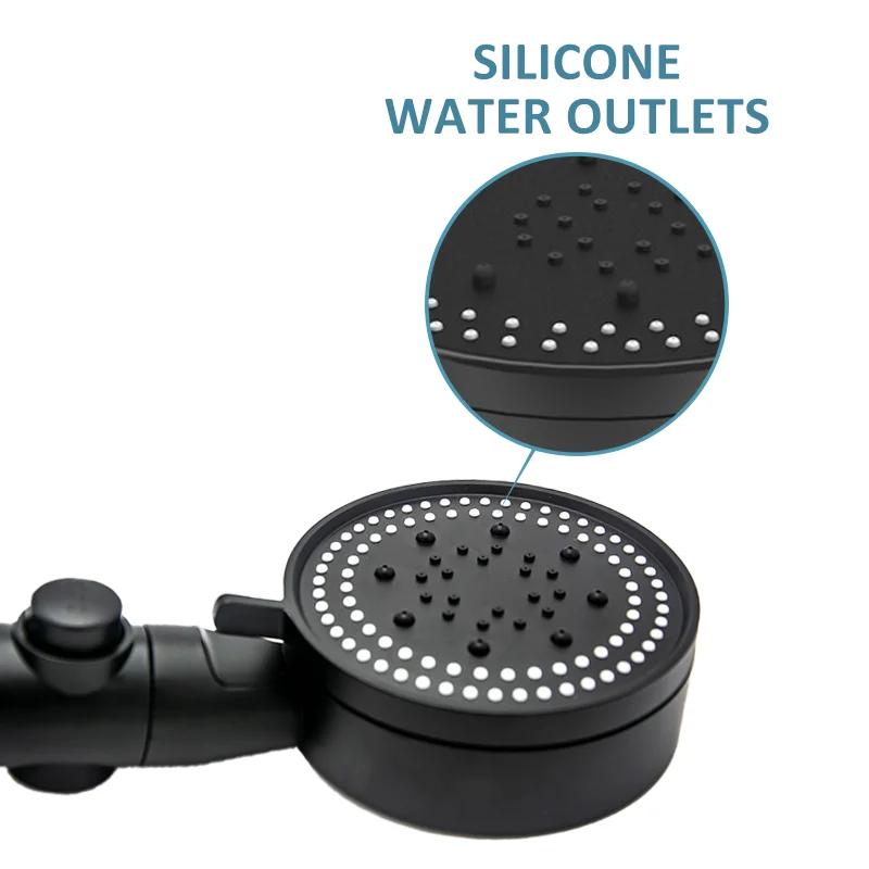 

5 Mode Adjustable High Pressure Shower One-Key Stop Water Massage Eco Shower Bathroom Accessories Shower Head Water Saving
