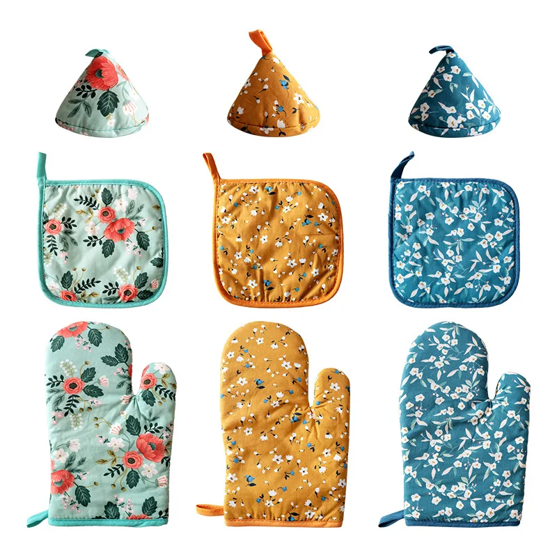 Silicone Oven Mitts Kitchen Gloves Silicone Oven Gloves Cotton Pot Holders Oven Mitts Kitchen Pot Holder