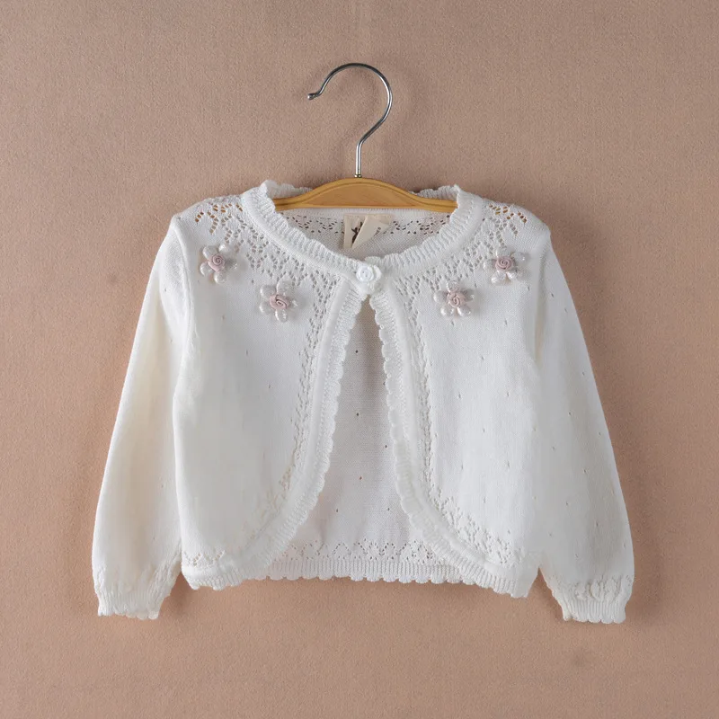 Baby Girl Cardigan Sweater Jacket Flower 100 Cotton Infant Outerwear for 3 to 24 Month Baby Clothes OKC205021