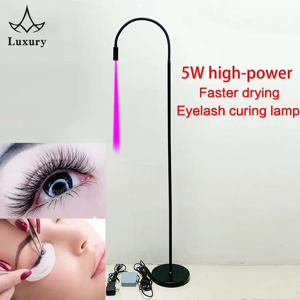 5W High Power UV Ultraviolet Light LED UV Glue Curing Light Beauty Eyelash False Eyelashes Grafting Foot Step Switch Floor Lamp uv flashlight,uv curing lamp