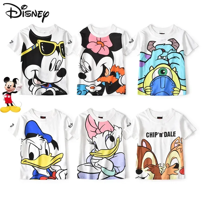 Disney Mickey Mouse Kids T-Shirt Cartoon Donald Duck Daisy Duck Stitch Ragazzi Ragazze Cotton Tee Bambini T-Shirt Top Abbigliamento Regalo