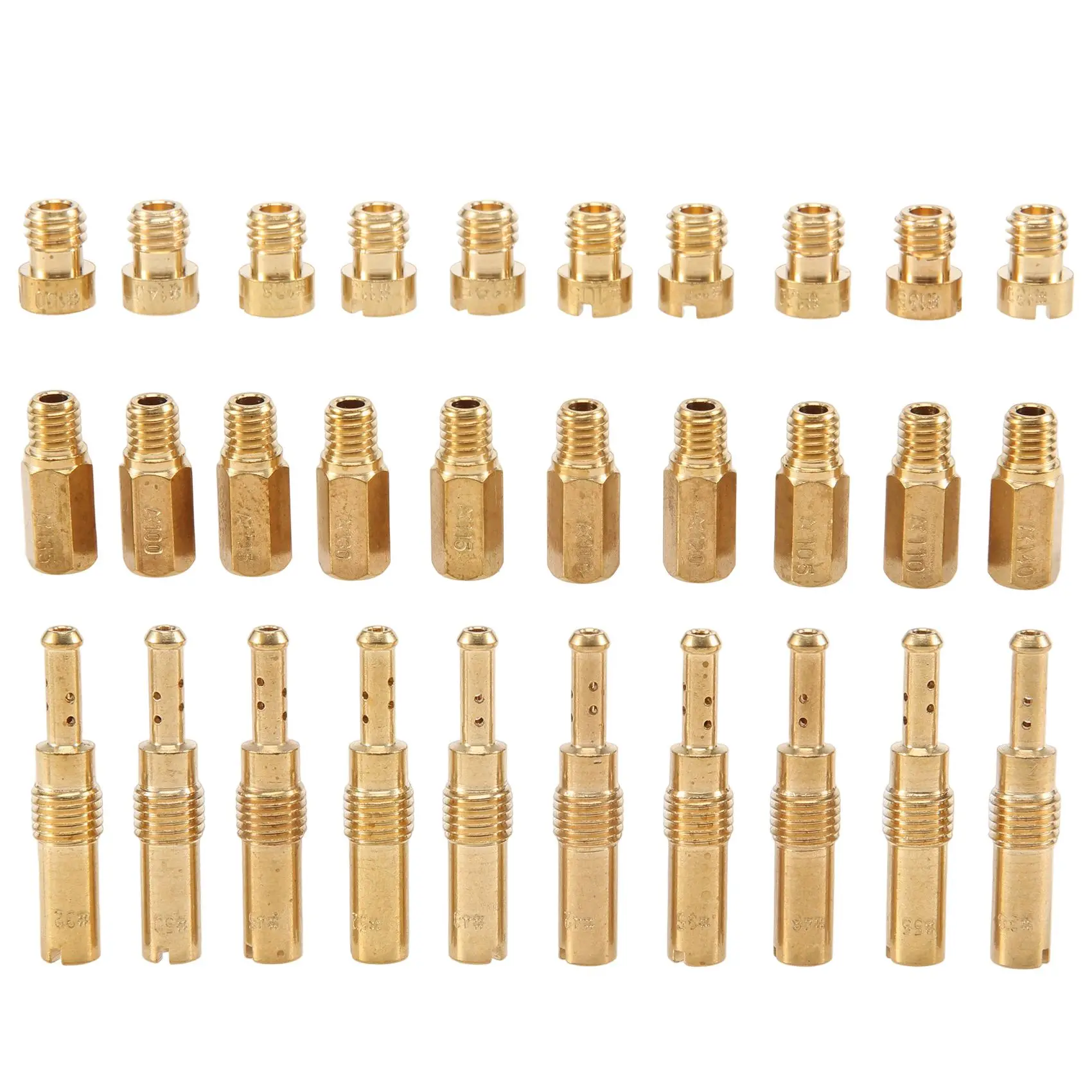 PWK Keihin OKO CVK PWM 탄수화물용 30Pcs 기화기 메인 제트 및 10Pcs 슬로우 파일럿 제트