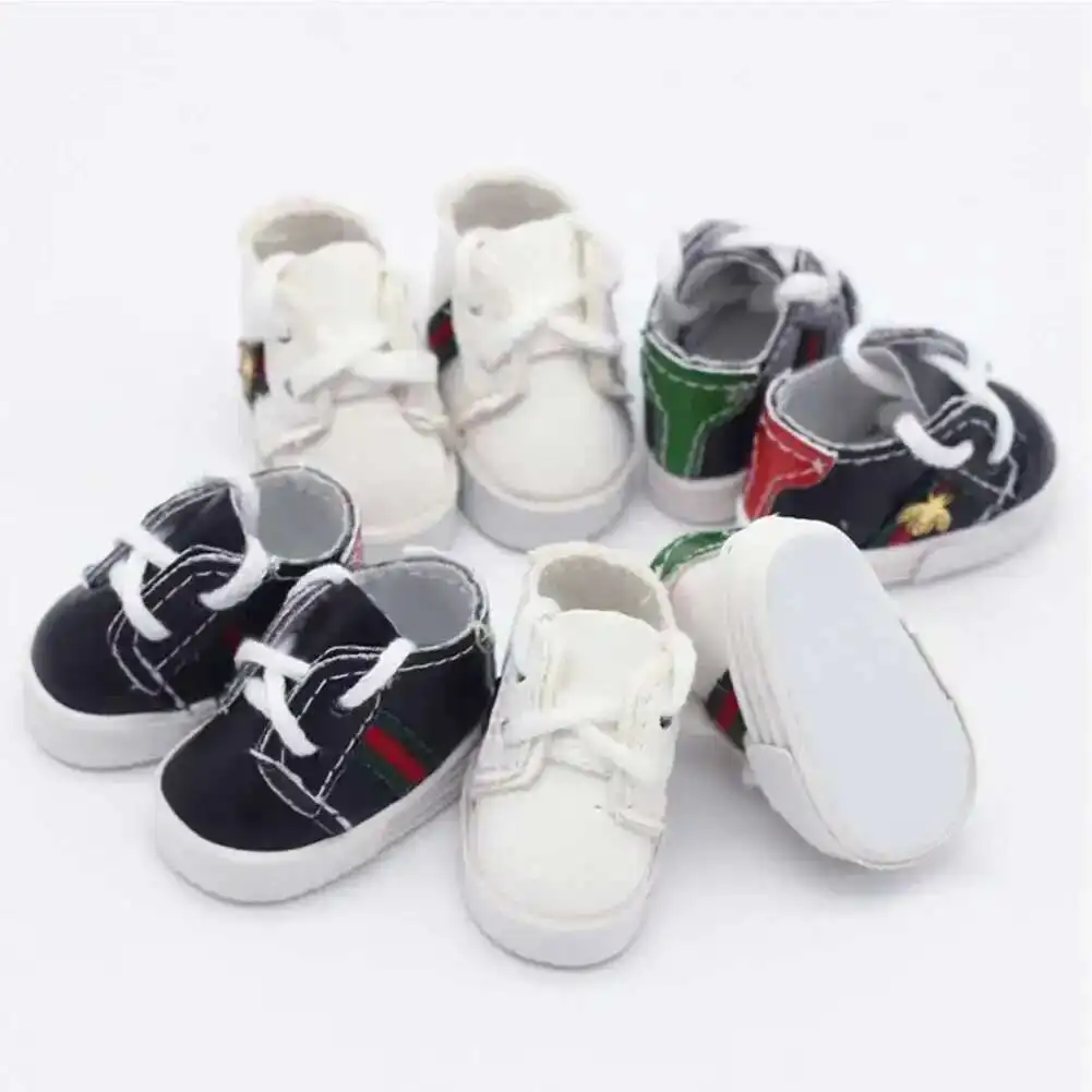 Versatile Leather Cloth Sports Shoes for Dolls - Multiple Styles, 4x1.8cm