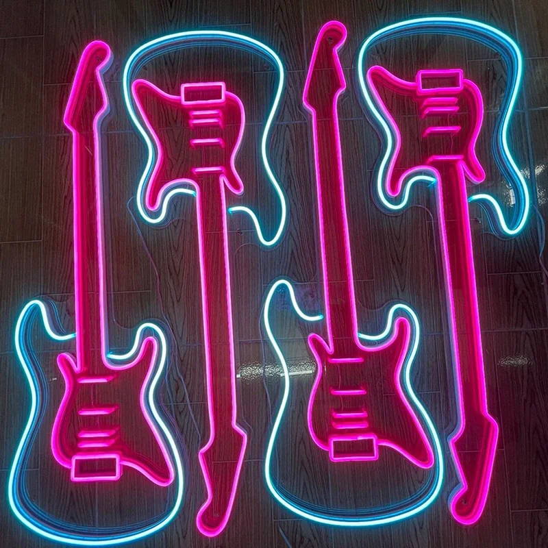 Neon Sign Custom Electric Guitar Led Neon Light Beer Bar Pub Music 