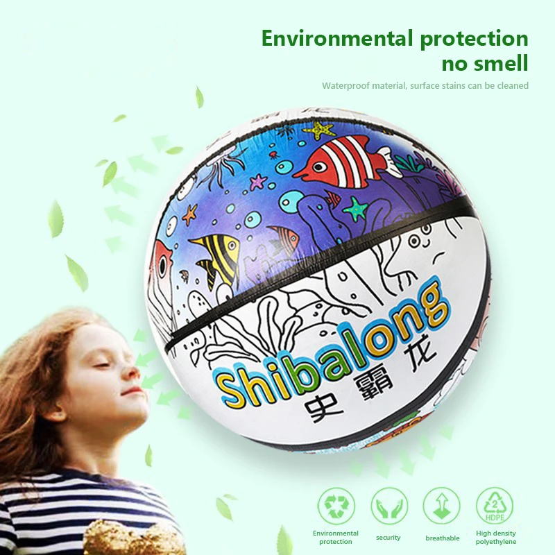 Lightweight Ball Children's Indoor Odor-Free Quiet Ball Pet Graffiti Ball Outdoor Game Toys for Kids Gifts Basketball Football