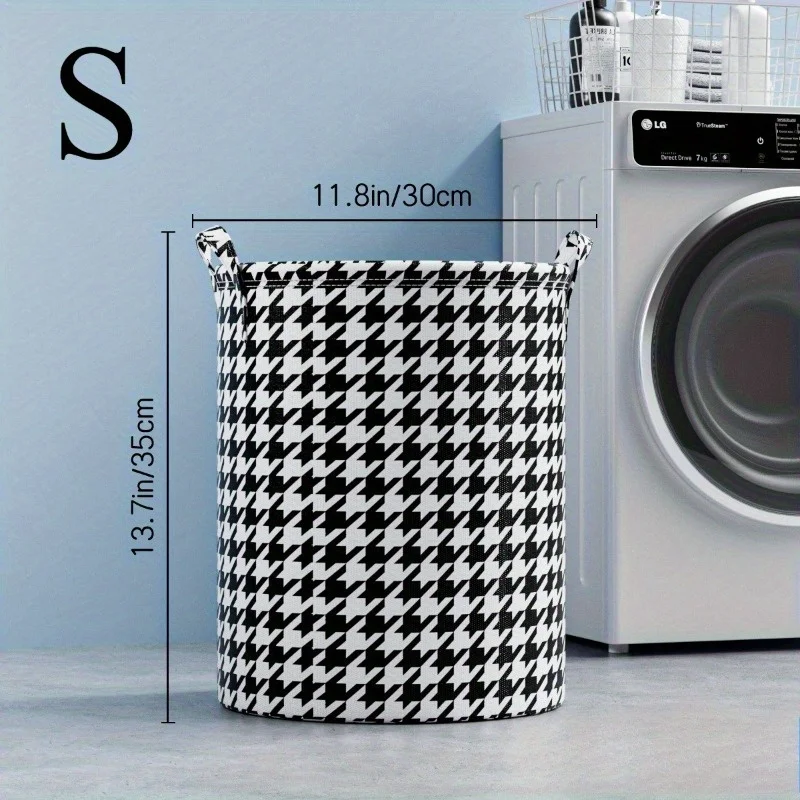 Foldable Storage Basket with Handle, Kitchen Storage Basket, Dirty Clothes Basket, Suitable for Storing Clothes,Snacks,Books,Etc