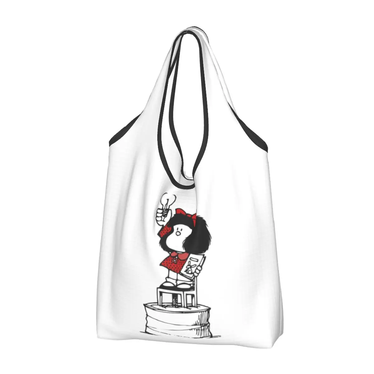 

Многоразовая продуктовая сумка Mafalda Kawaii Amine, складная машинная стирка, милая детская большая Экологичная сумка для хранения, легкая