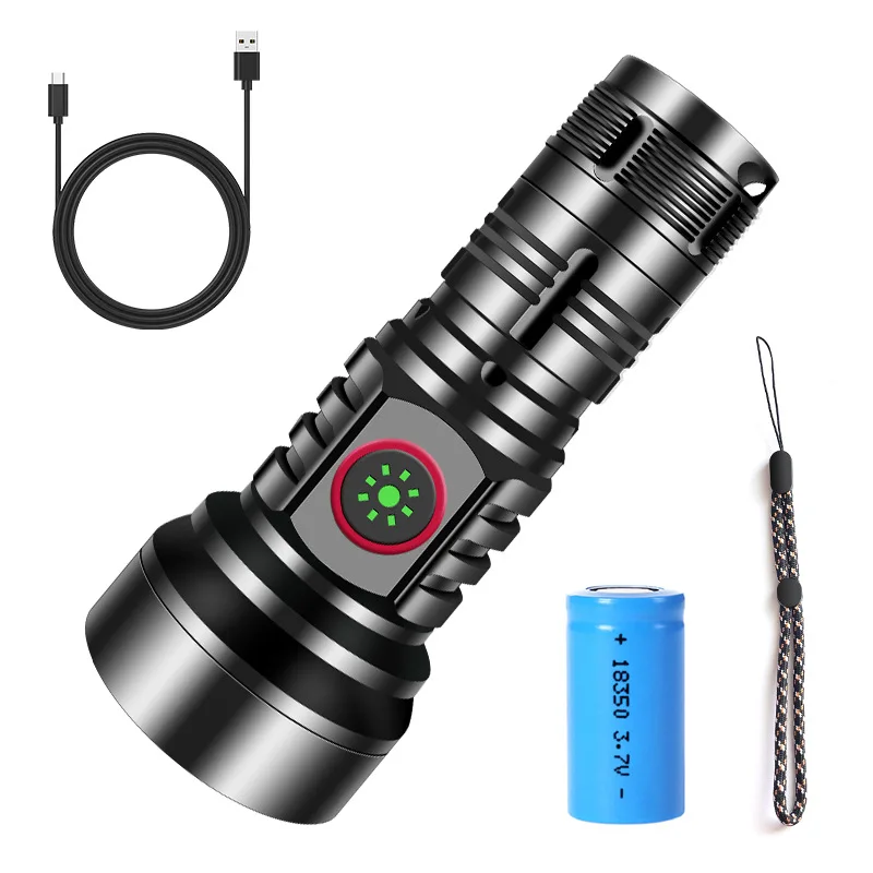 Small LED Flashlight USB C Rechargeable High Power Mini EDC 18350 Long Range Throw Lamp TIR Optics Portable Pocket Camping Torch